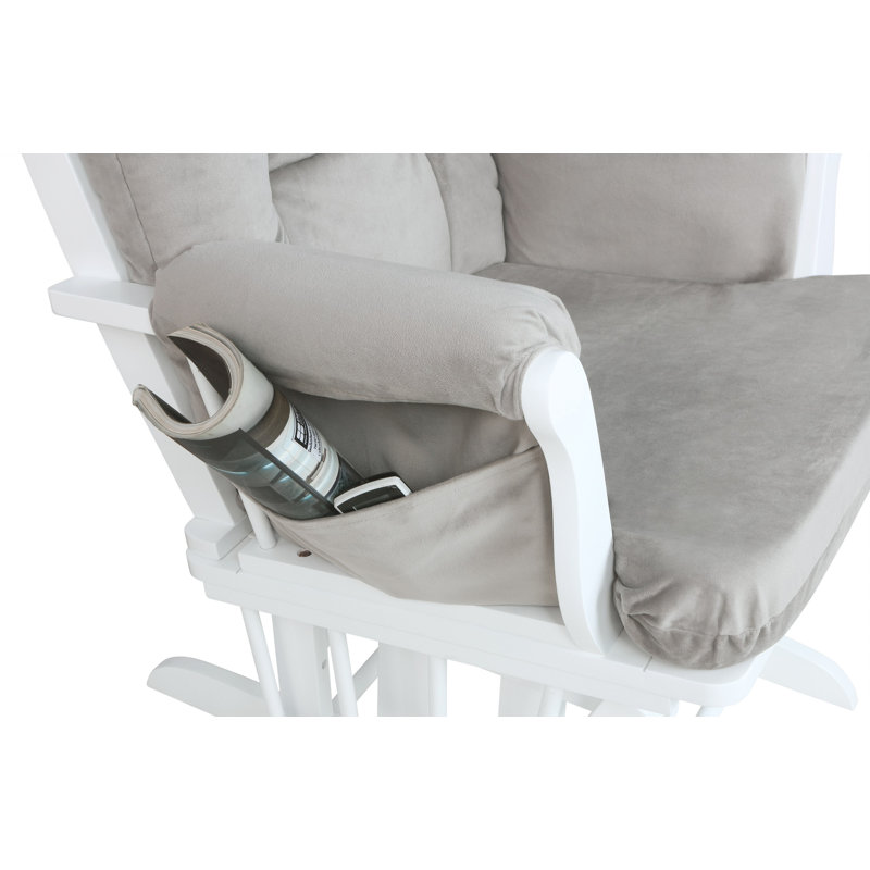 Trule Glider Chair Seat Back Arm Cushion Fabric Grey